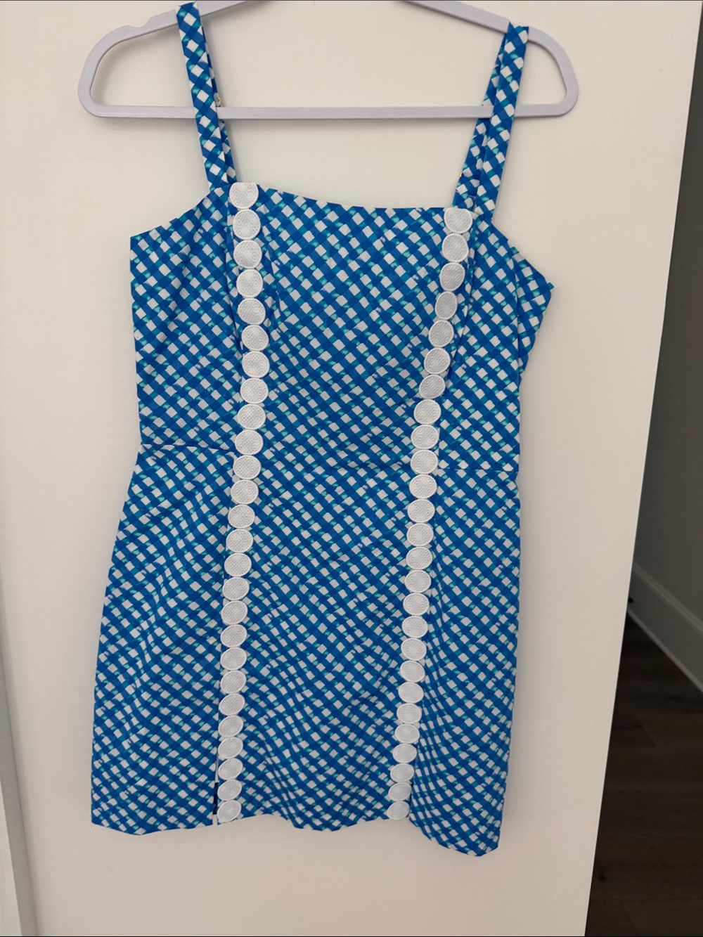 Lilly Pulitzer Blue and White Checkered Mini Dress